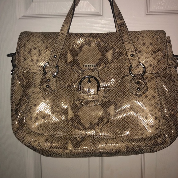 Natural snake/python coach satchel - Picture 1 of 4